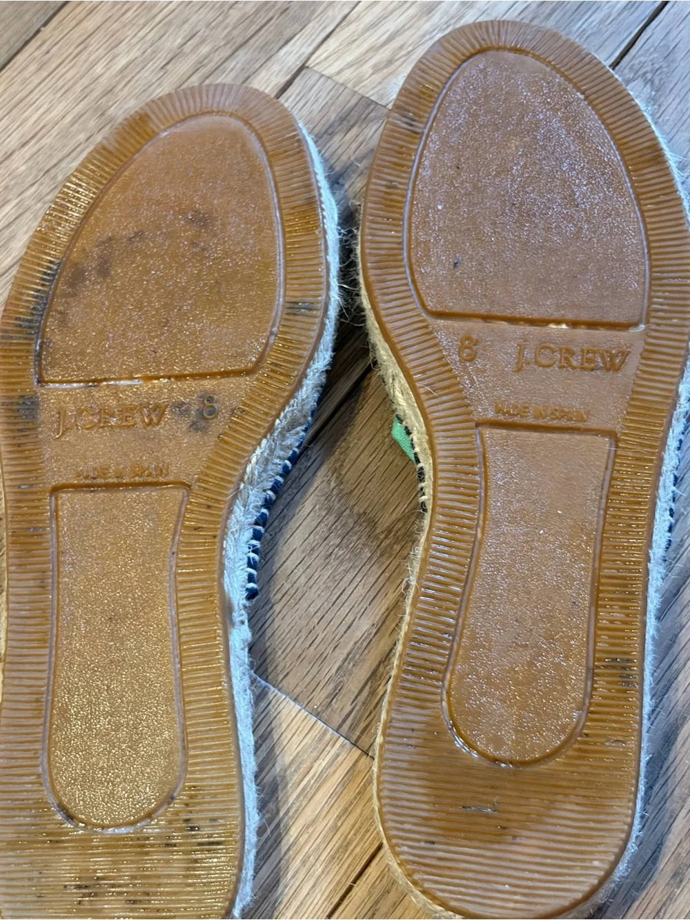 J. Crew Black Canvas Espadrille Mules with Green Trim & Dragonfly Embroidery